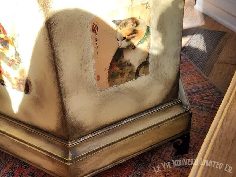 Custom Order Option: Beautiful Siamese Cat Bed, Cat House, Pet Crate, Cat Lover Gift, End Table, Vintage 70s Hexagon Japanese Art Retro