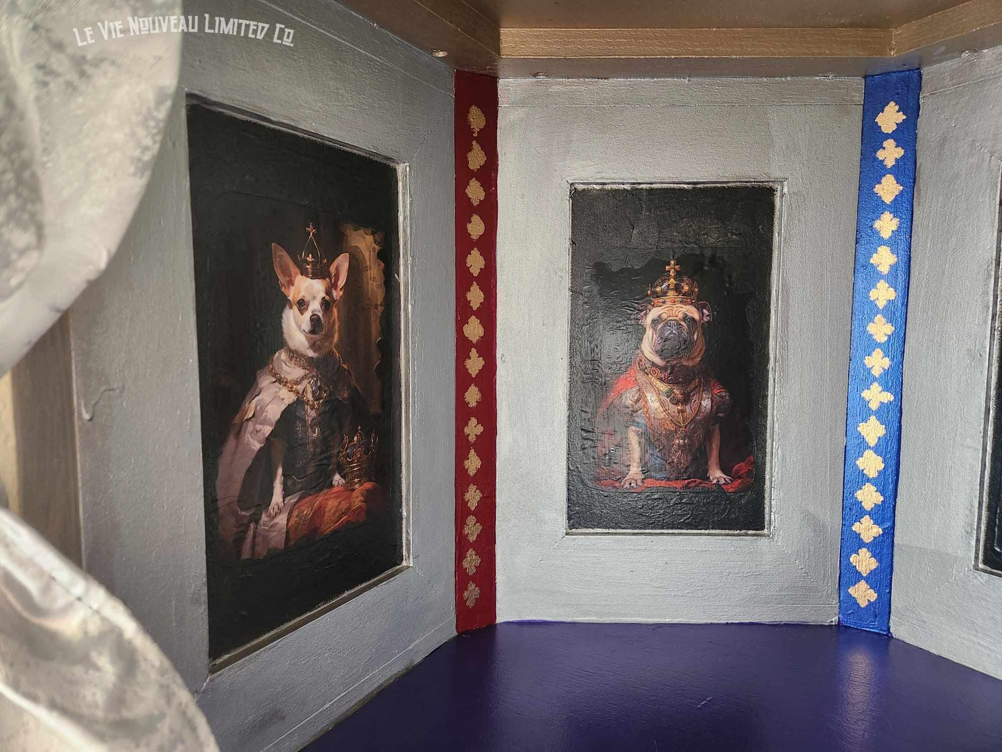 Yorkie Dog Bed Vintage Thomasville 70s Solid Wood Hexagon End Table & Dog Kennel Crate, Dog Lover Gift, Unique small Dog Pet Furniture