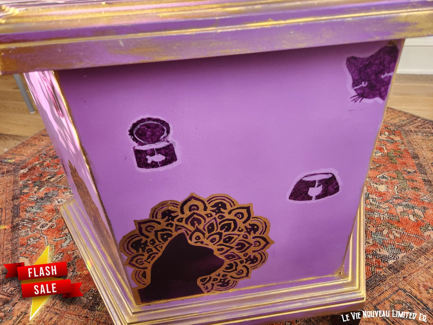 Custom Order Option: Witchy Cat Bed, Cat House, Cat Gifts, Pet Crate, Pet Kennel, End Table, Vintage 70's Hexagon Shape, Cat Lover Gift