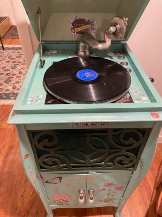 Custom Order Option: Vintage Silvertone Tru-Phonic Phonograph 1927 Antique Commission -Bug Luv Art & Restoration, Refinish, Custom Color